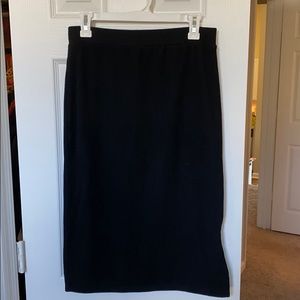 Knit ribbed midi skirt